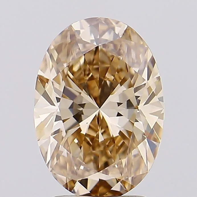 1.58ct Oval Lab Grown Diamond (Colour Fancy Brown, Clarity VVS2, IGI Certified)