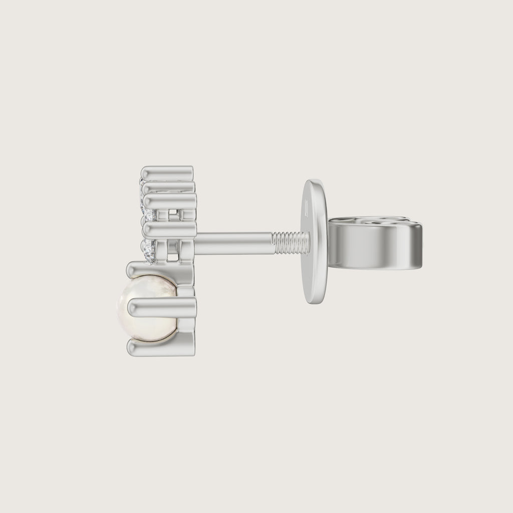 Stardust Singular Earring Diamond Pearl