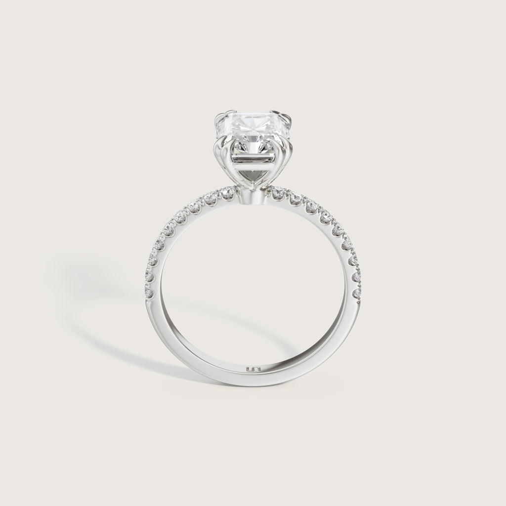 Lotus Radiant Solitaire - Diamond Band