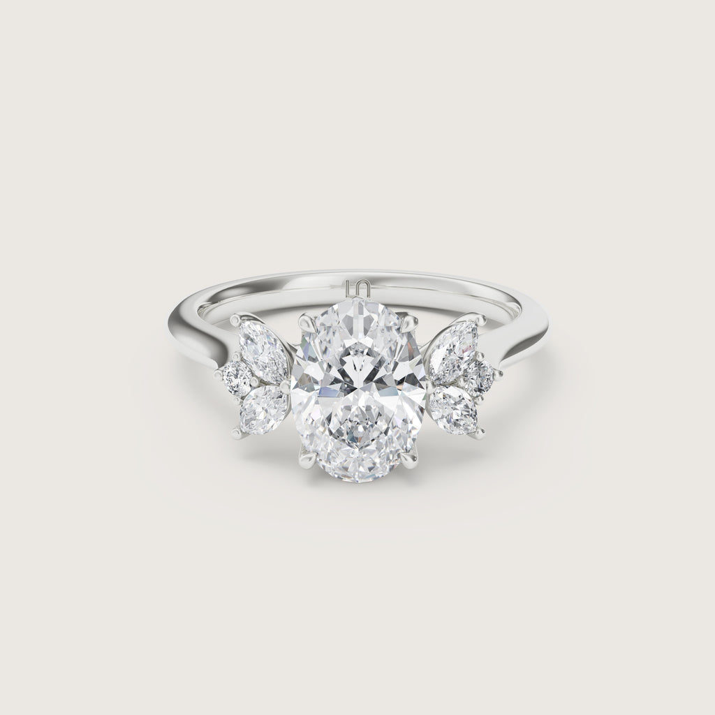 Agave Oval Side Stone Ring