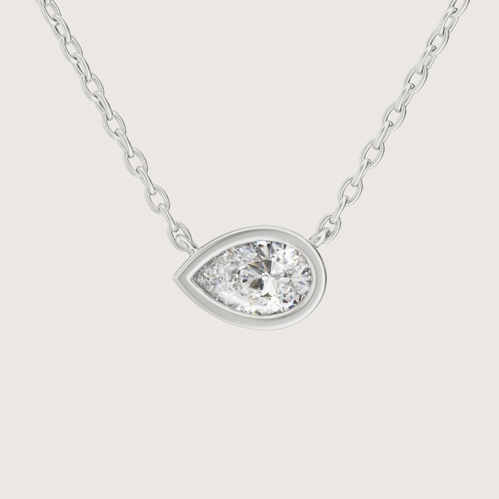 LINDELLI_Calyx_Pear_Pendant_Neckalce_Bezel_White_Gold_Platinum 