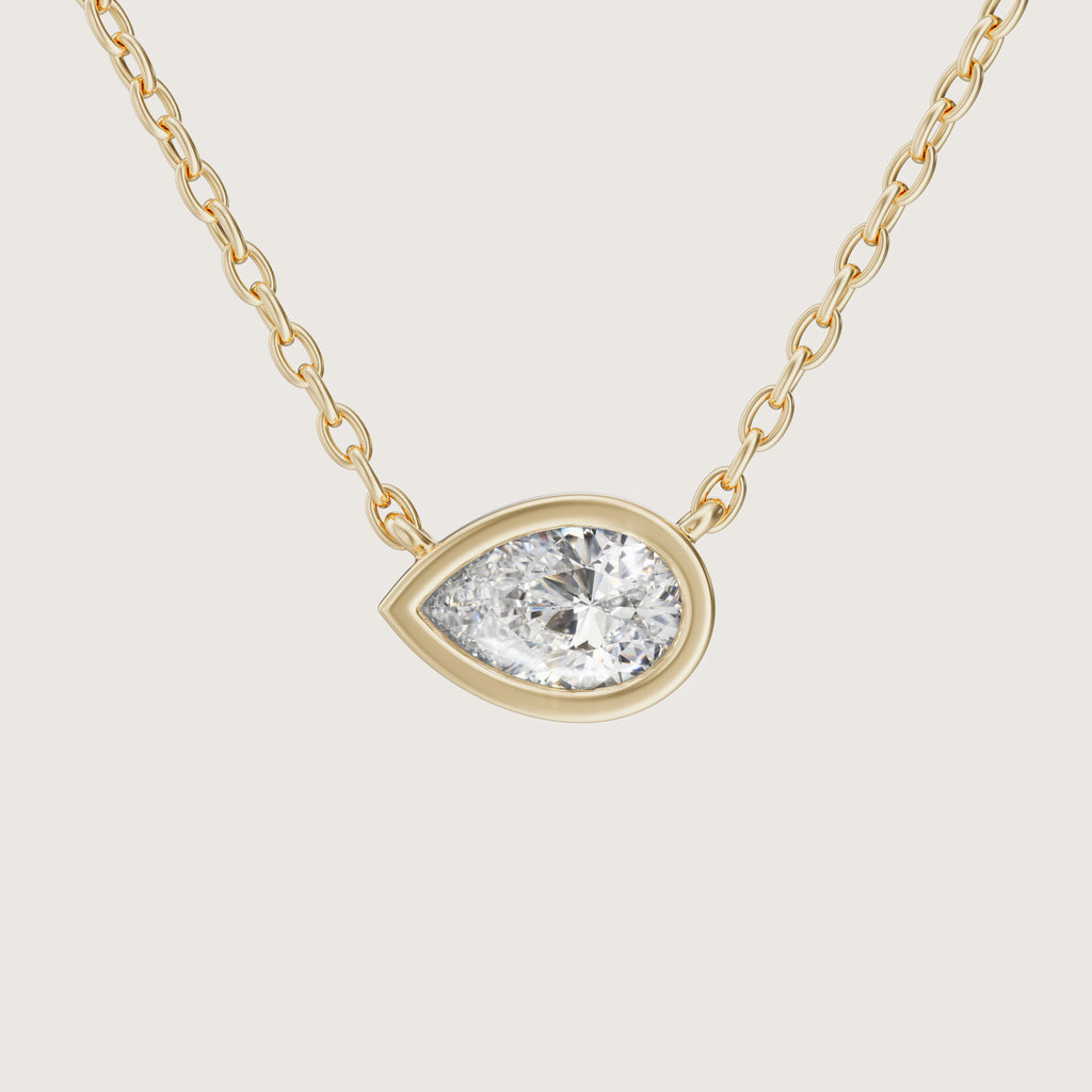 LINDELLI_Calyx_Pear_Pendant_Neckalce_Bezel_Yellow_Gold