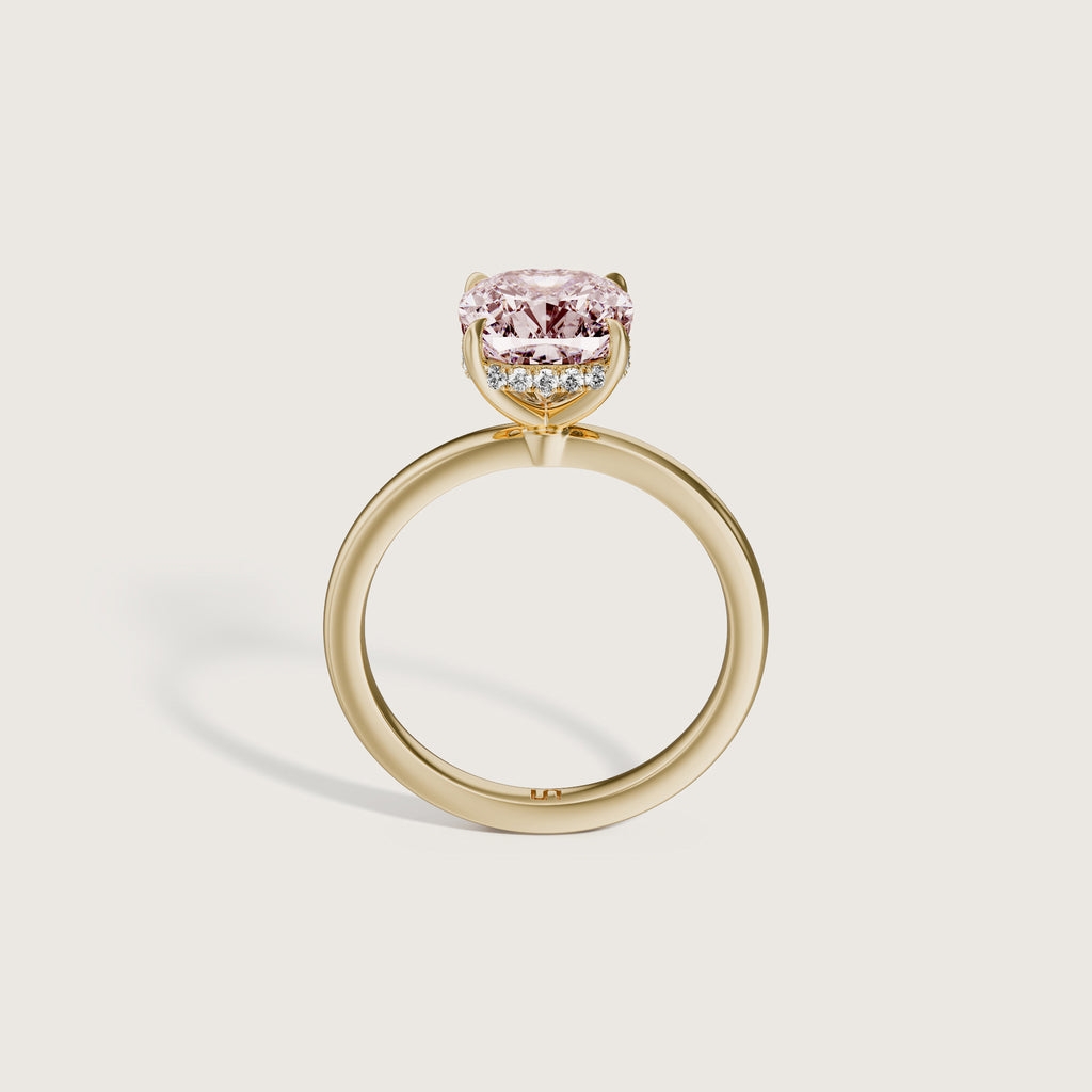 Bianca Cushion Solitaire Pink Diamond - Hidden Halo