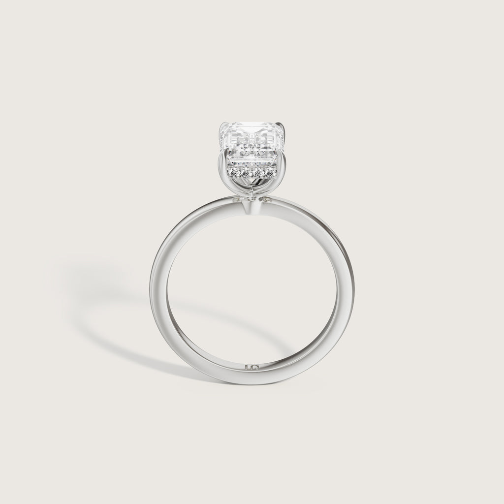 Bianca Emerald Solitaire - Hidden Halo