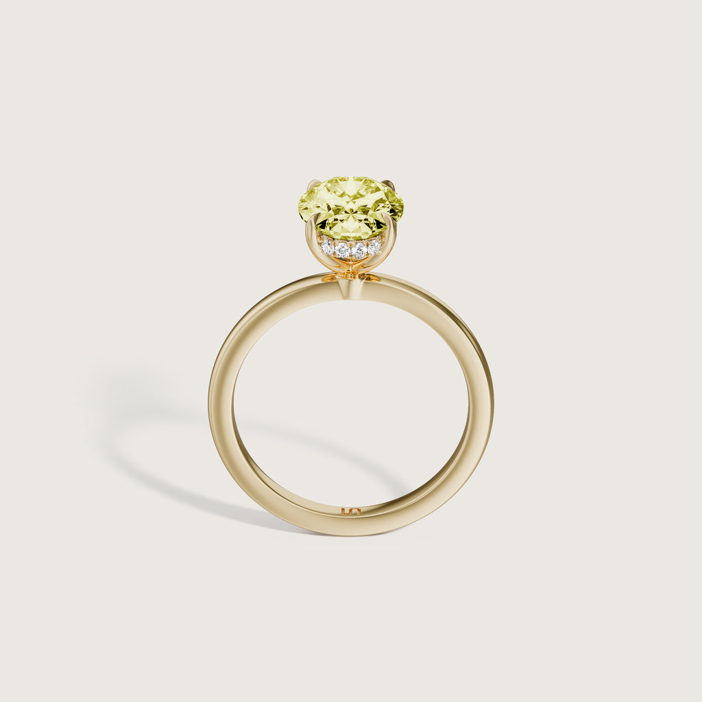 Bianca Oval Solitaire Yellow Diamond - Hidden Halo