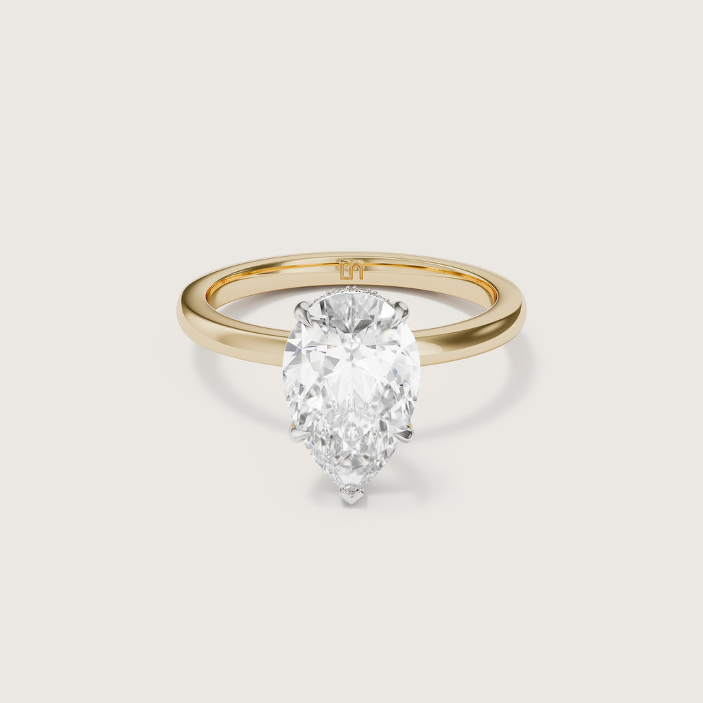 Bianca Pear Solitaire - Hidden Halo