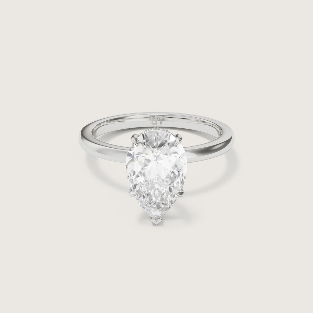 Bianca Pear Solitaire - Hidden Halo