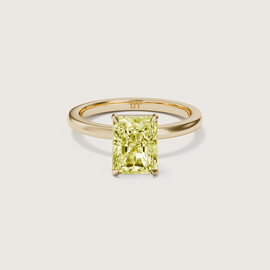 Bianca Radiant Solitaire Yellow Diamond - Hidden Halo