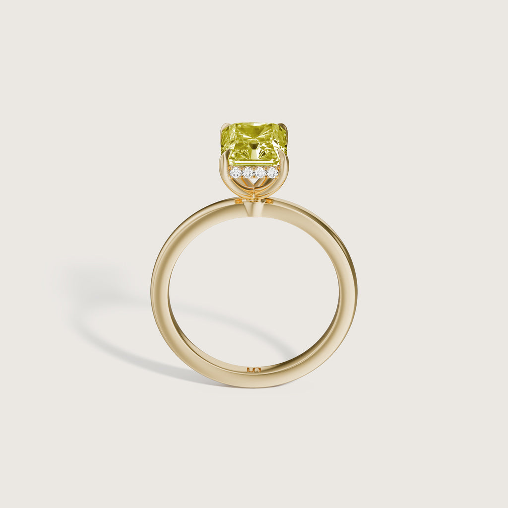 Bianca Radiant Solitaire Yellow Diamond - Hidden Halo