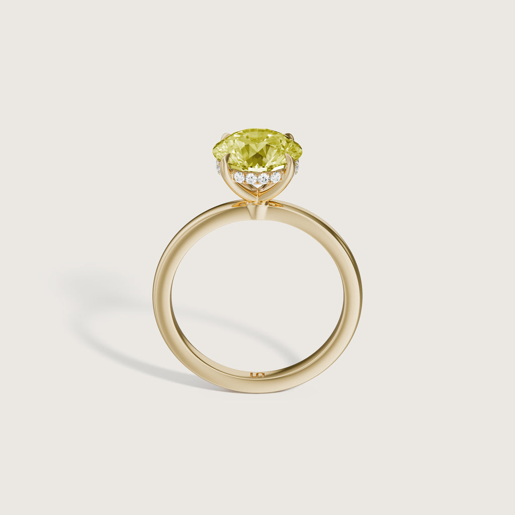 Bianca Round Solitaire Yellow Diamond - Hidden Halo