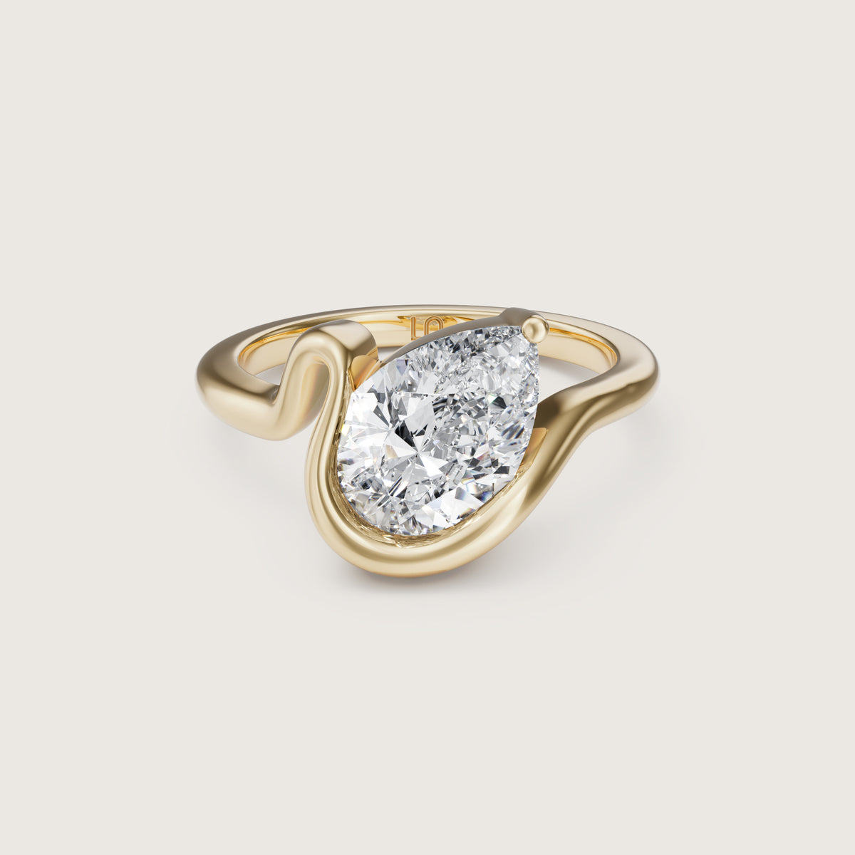 Bloom Pear Half Bezel Solitaire | Lindelli