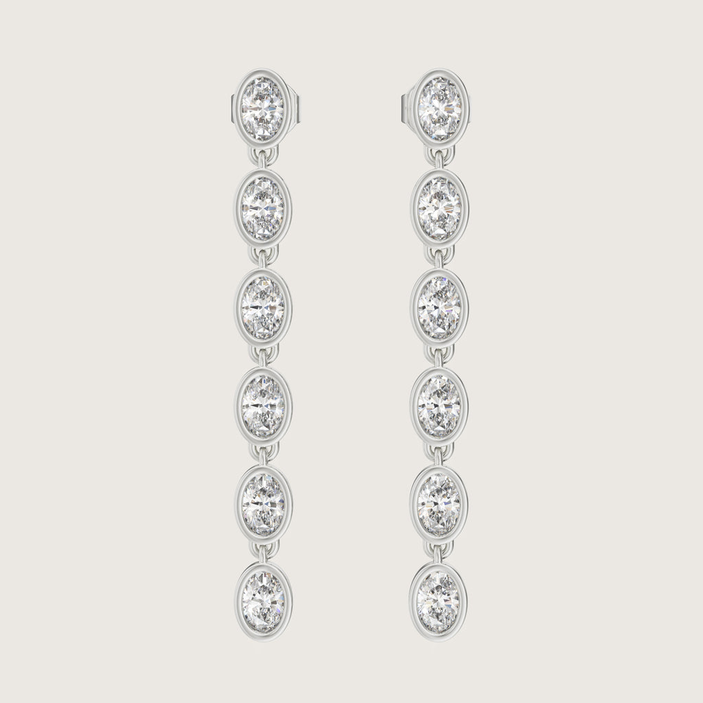 Cadre Drop Earrings Oval