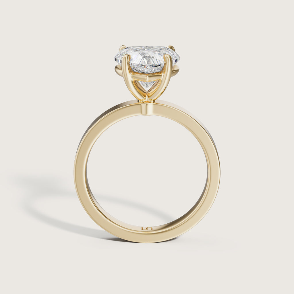 Cleo Flat Band Heart Solitaire
