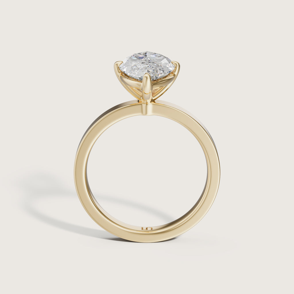 Cleo Flat Band Marquise Solitaire