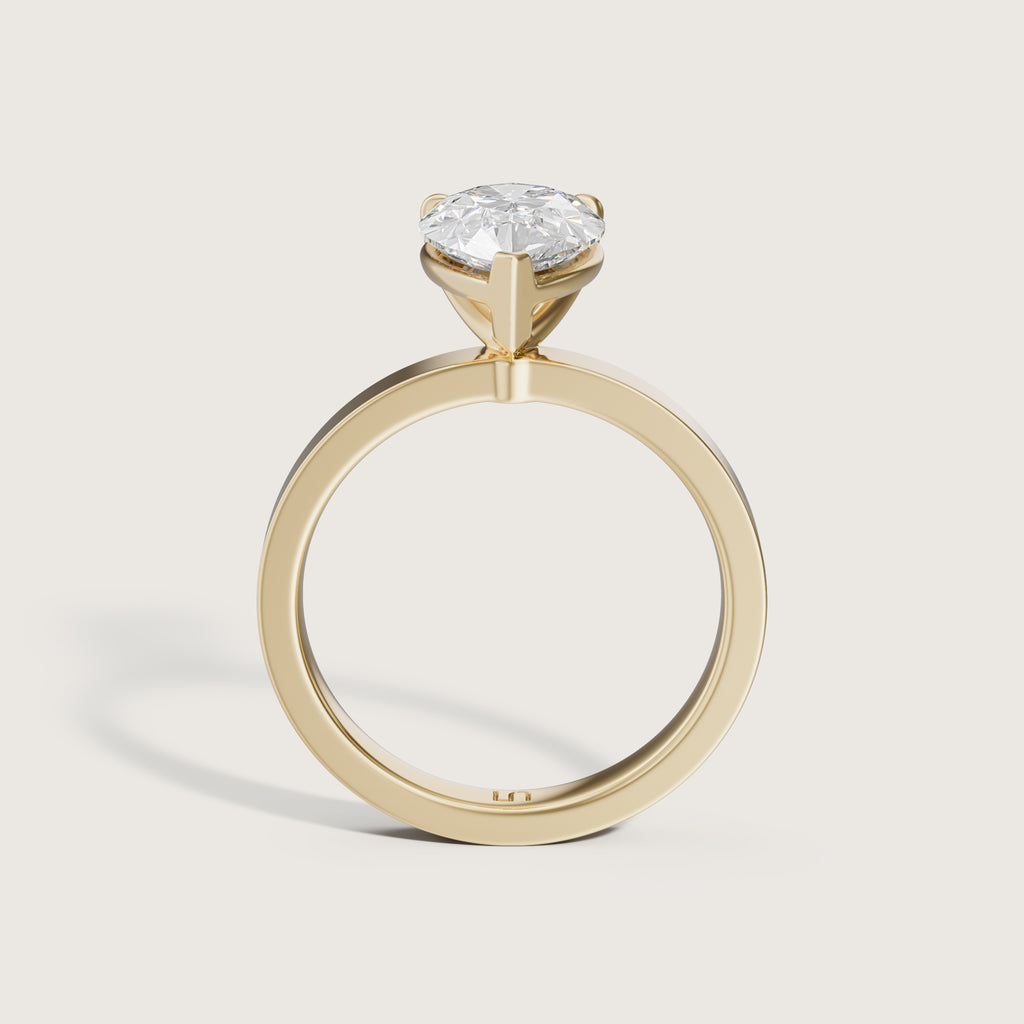 Cleo Flat Band Pear Solitaire