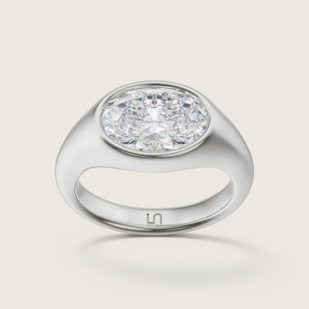 Heritage Oval Diamond Signet Ring