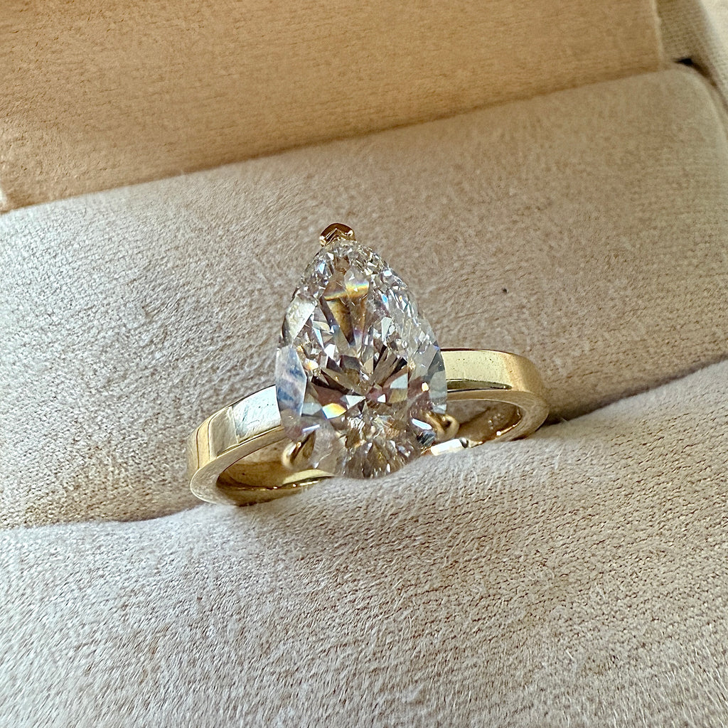 Cleo 2.01 Carat Flat Band Pear Solitaire