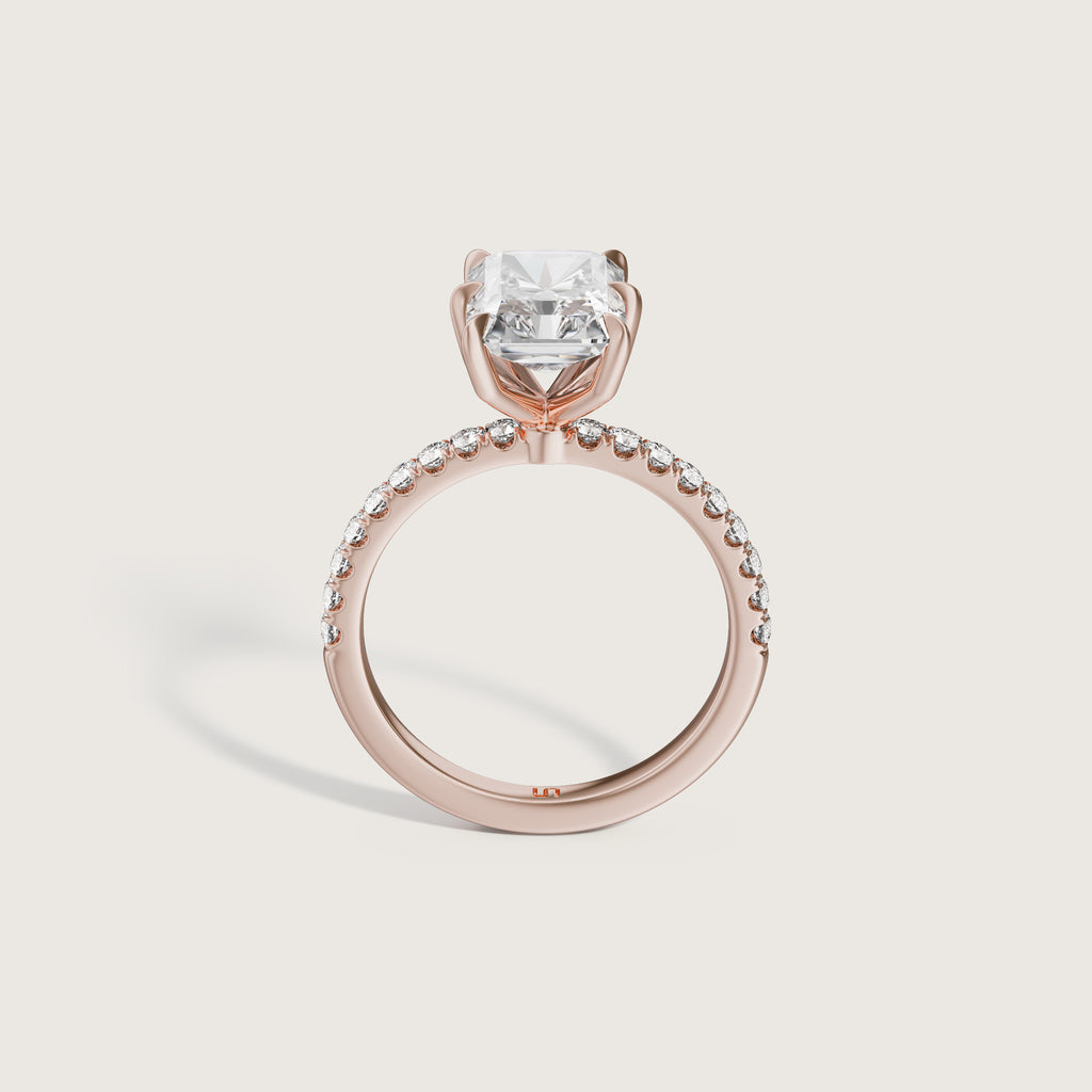 Icon Radiant Solitaire - 6 Claw - Diamond Band