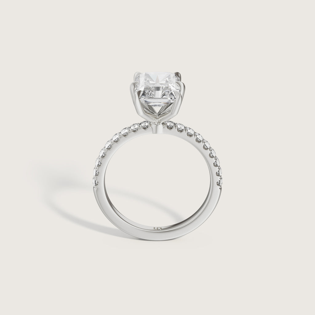 Icon Radiant Solitaire - 6 Claw - Diamond Band