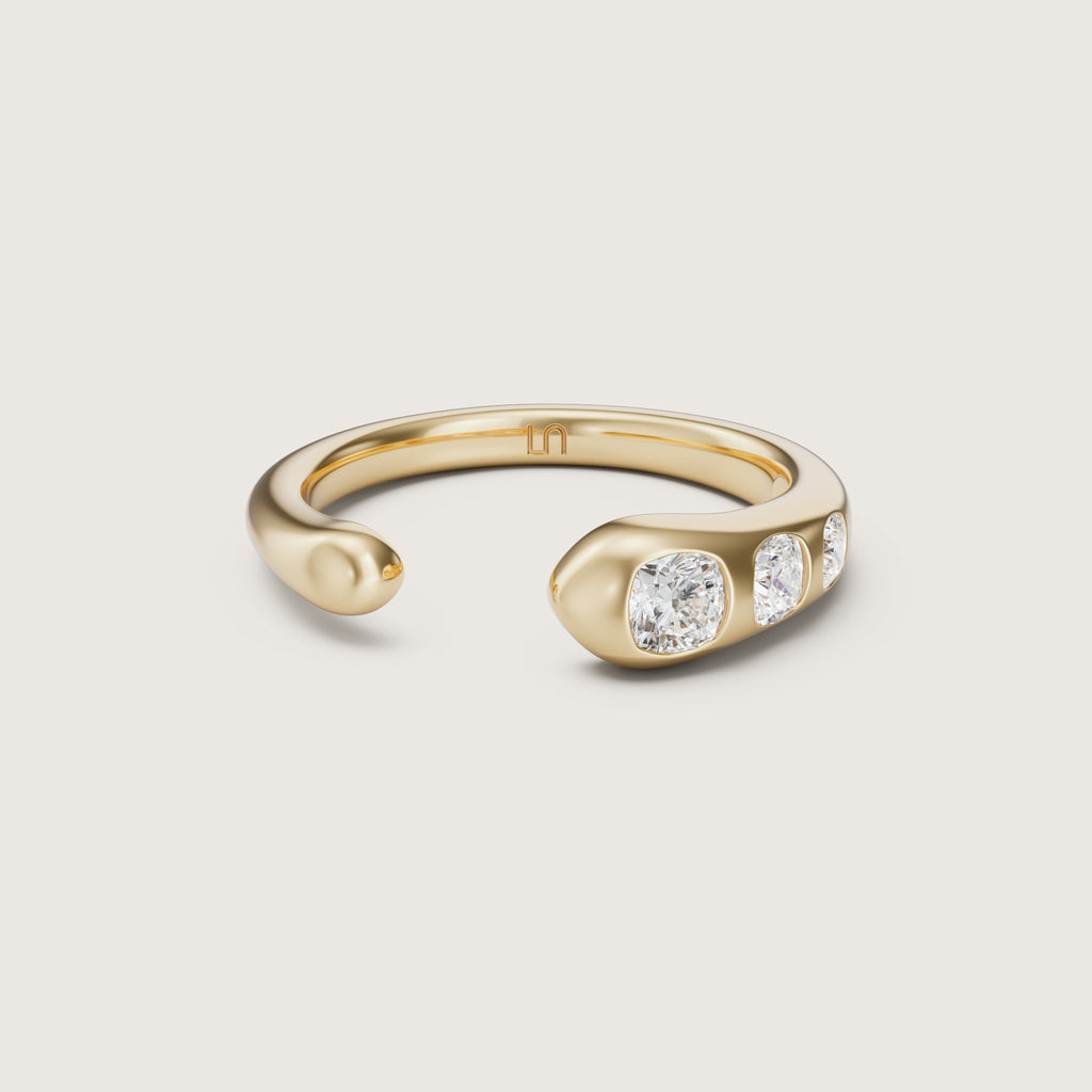 Interval Split Band Cushion Diamond Ring
