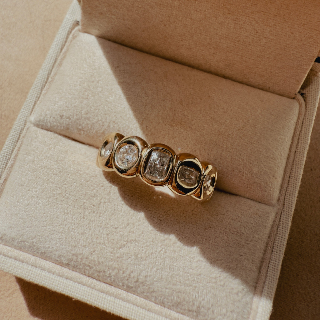 Organic Diamond Ring Yellow Gold 