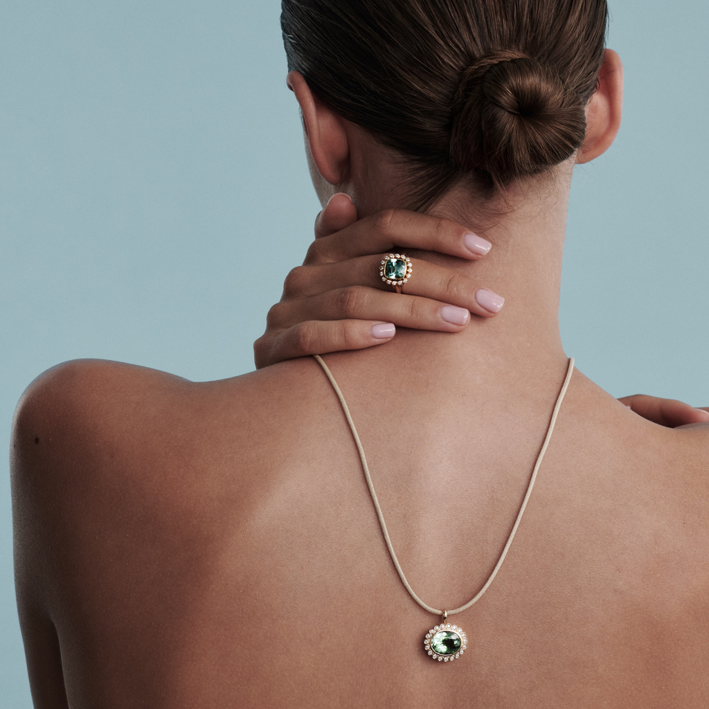 Cactus Flower Oval Pendant