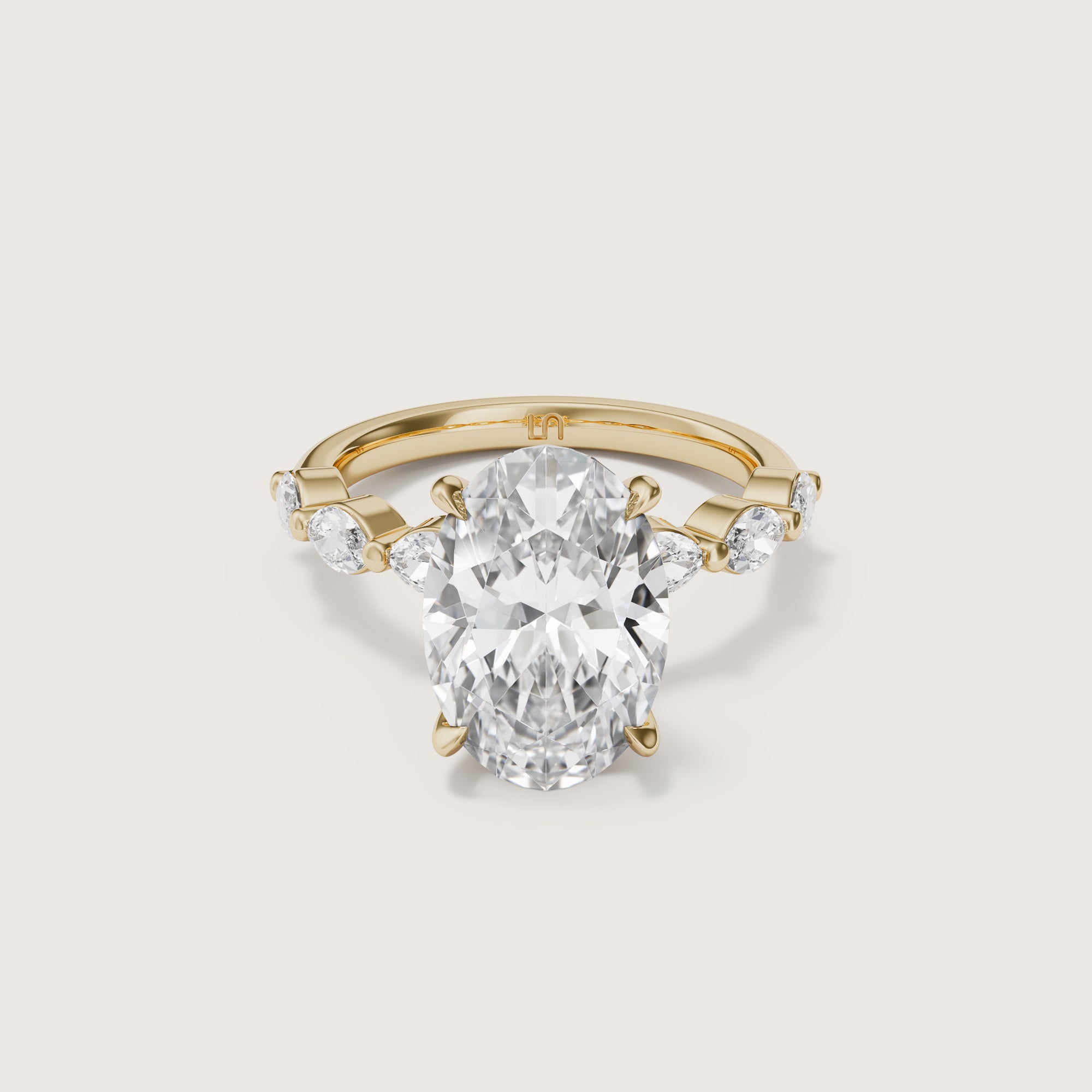 Petal Oval Solitaire Marquise Band - Main Image
