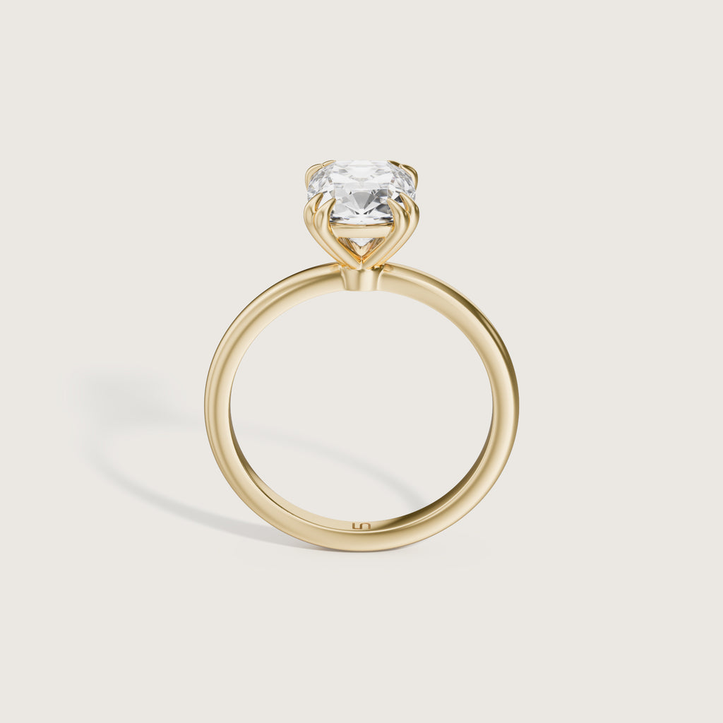 LOTUS - 1.55ct Elongated Cushion Ring 14k Yellow Gold