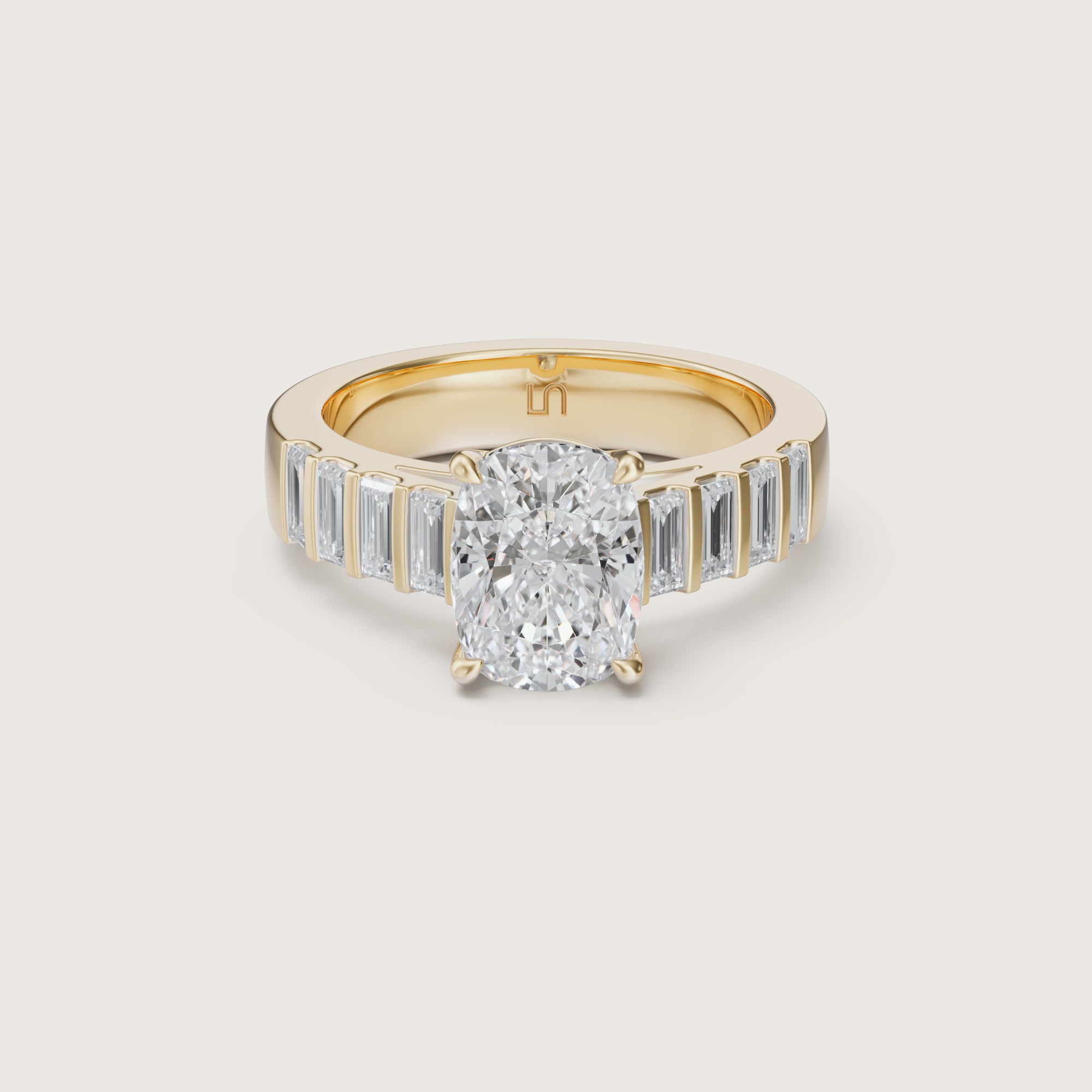Lumi Cushion Baguette Solitaire - Main Image