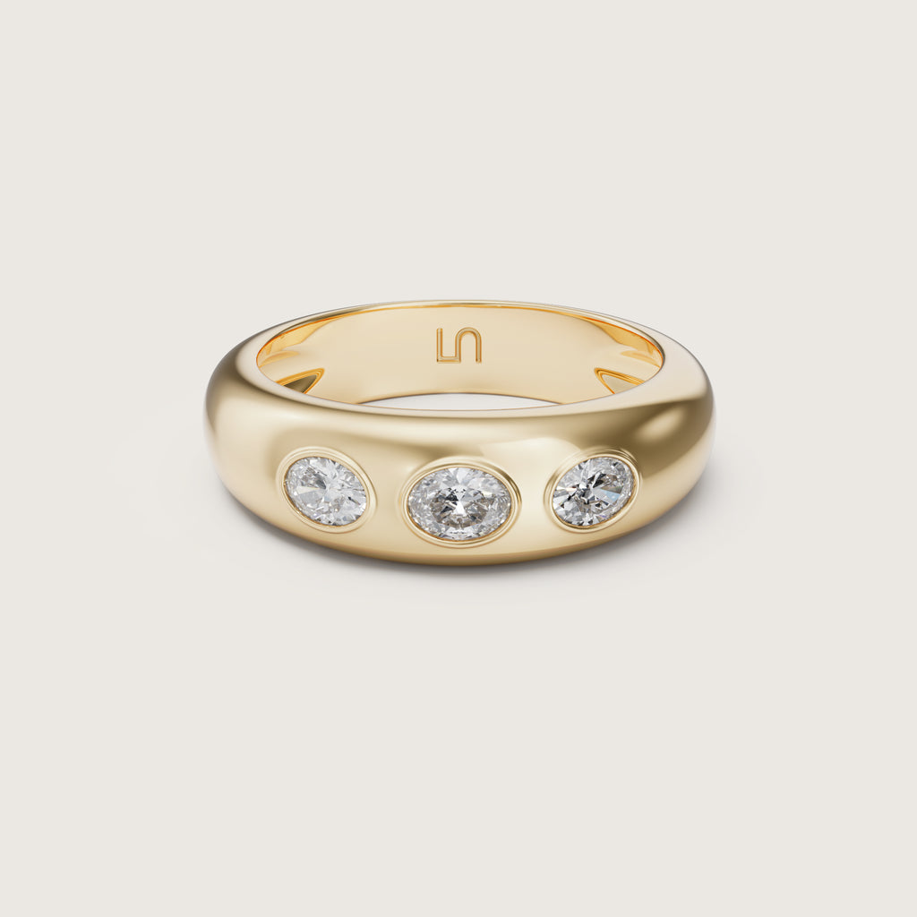 Marmont Oval Three Stone Band