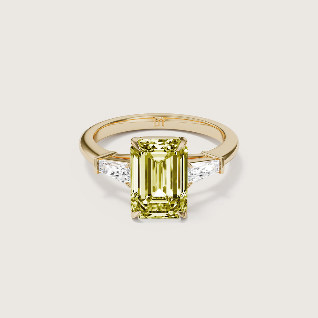 Mayfair Emerald Baguette Trilogy Yellow Diamond