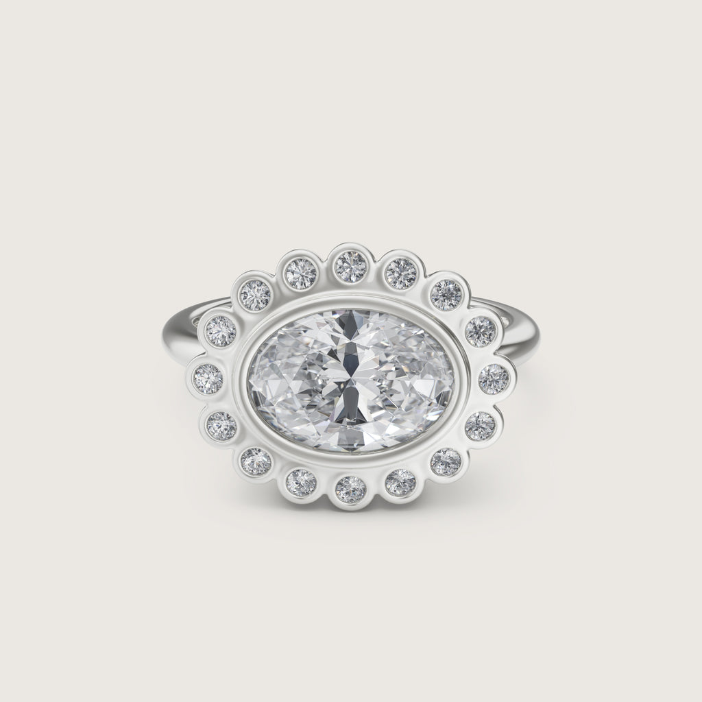 Glacé East West Oval Bezel Ring