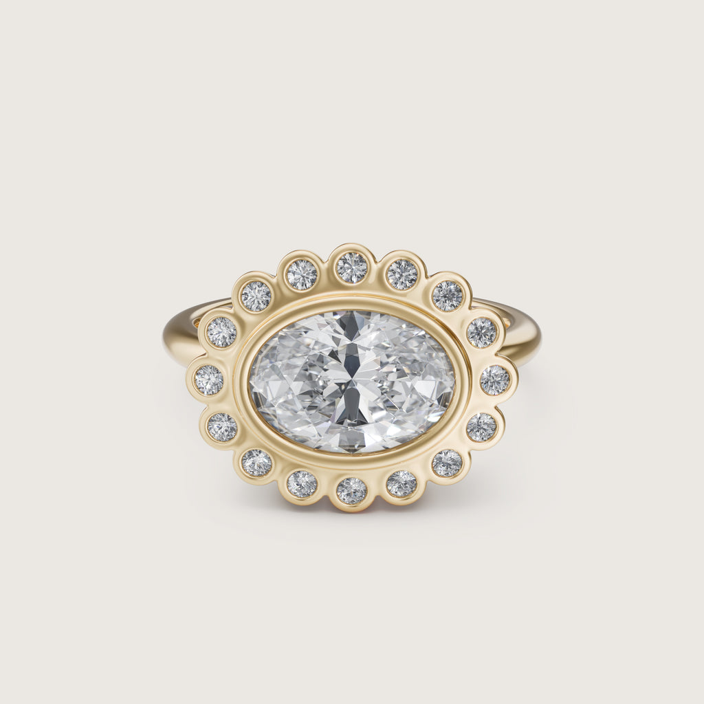 Glacé East West Oval Bezel Ring