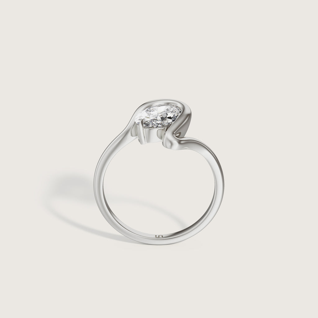 Bloom Oval Half Bezel Solitaire