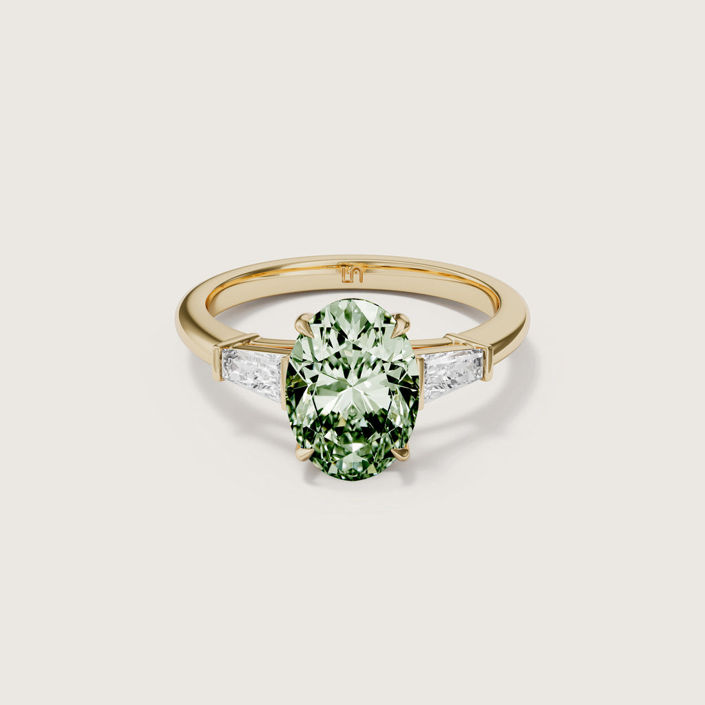 Mayfair Oval Baguette Trilogy Green Diamond
