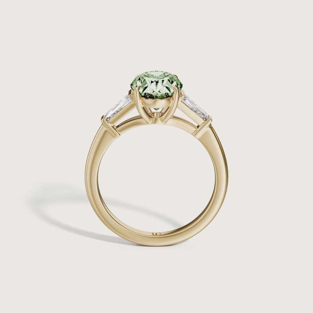Mayfair Oval Baguette Trilogy Green Diamond