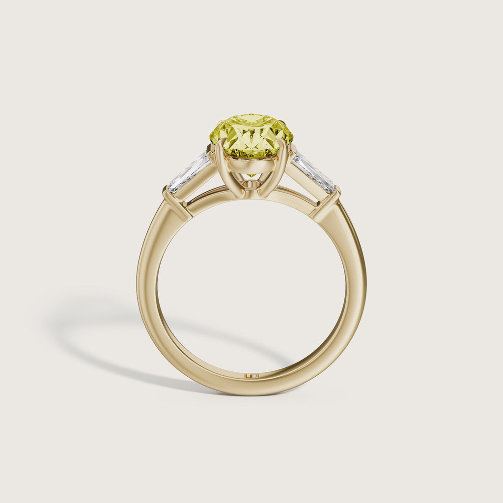 Mayfair Oval Baguette Trilogy Yellow Diamond