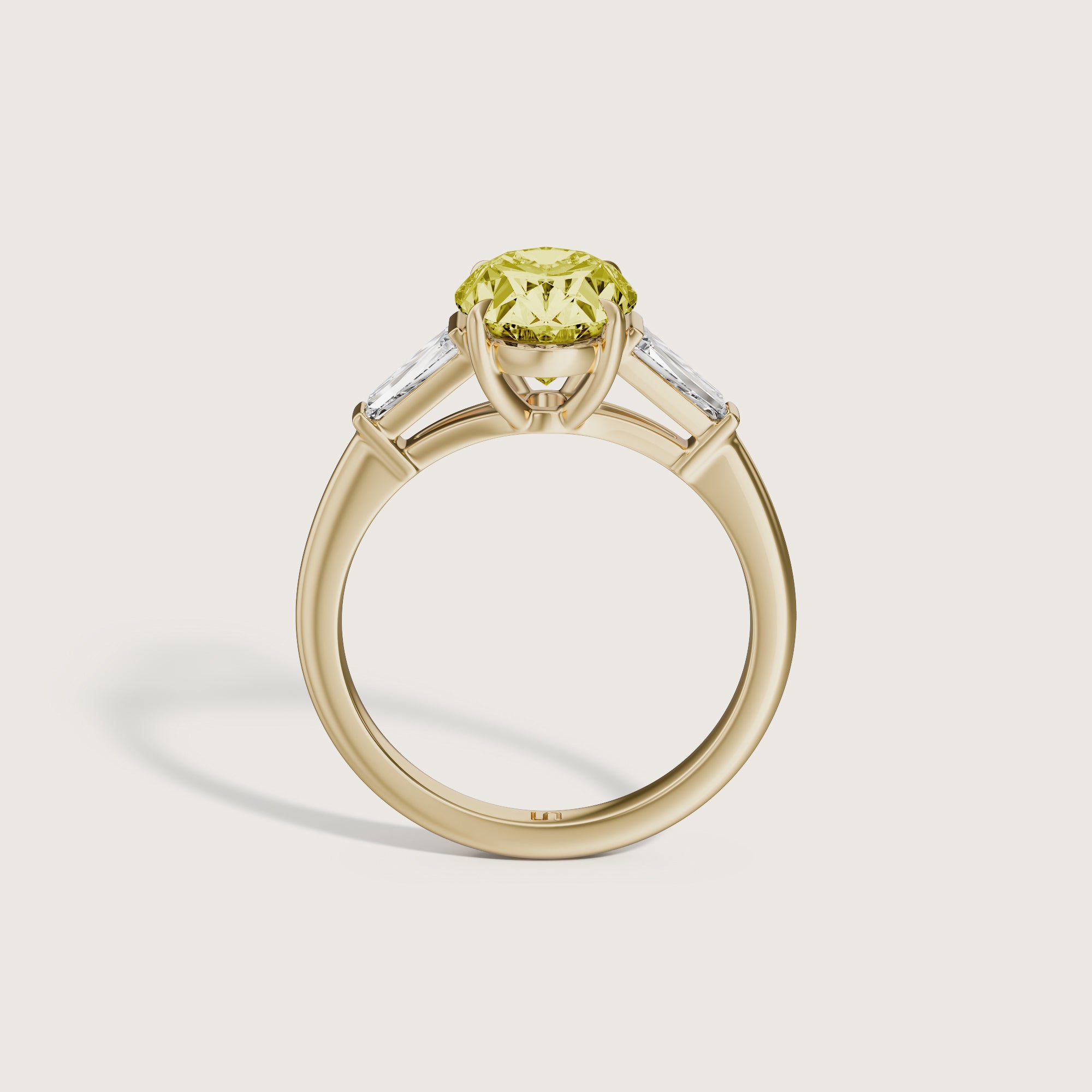 Mayfair Oval Baguette Trilogy Yellow Diamond Lindelli