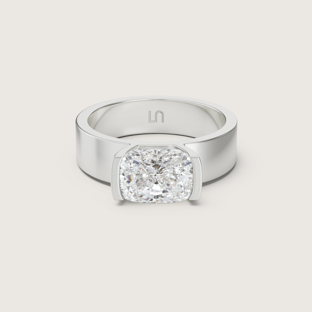 Sfera East West Cushion Flat Band Solitaire