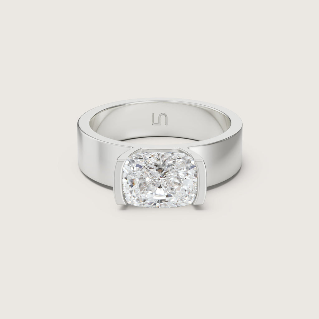 Sfera East West Cushion Flat Band Solitaire