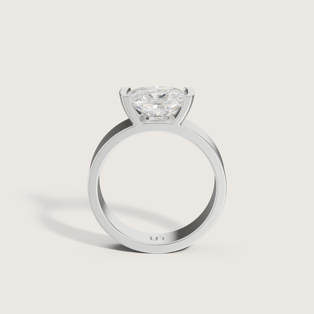 Sfera East West Cushion Flat Band Solitaire