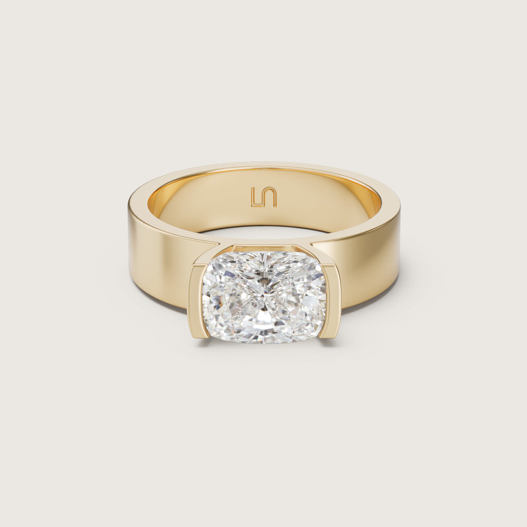 Sfera East West Cushion Flat Band Solitaire