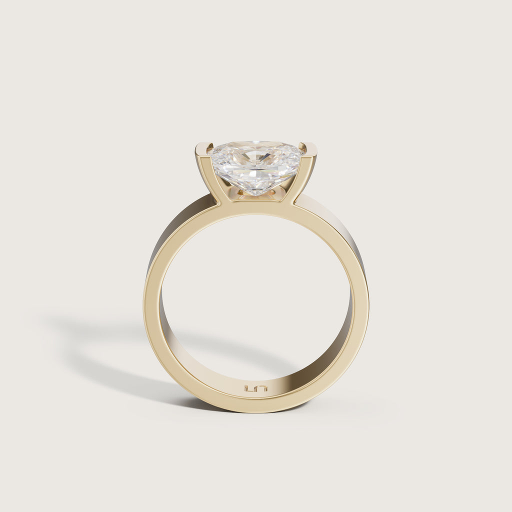 Sfera East West Cushion Flat Band Solitaire
