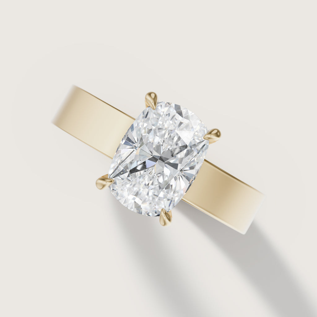 Sfera Elongated Cushion Flat Band Solitaire
