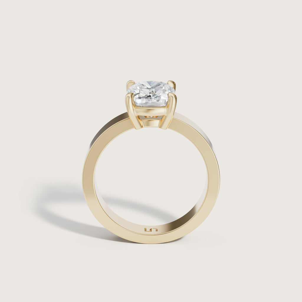 Sfera Elongated Cushion Flat Band Solitaire