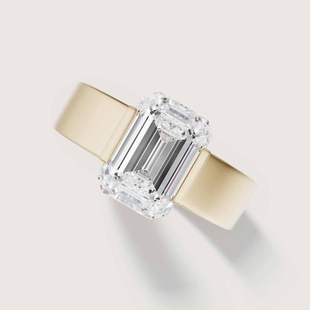 Sfera Emerald Flat Band Solitaire