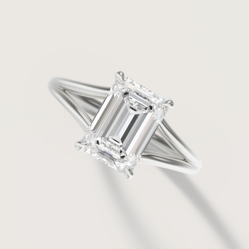 Margot Emerald Split Band Solitaire