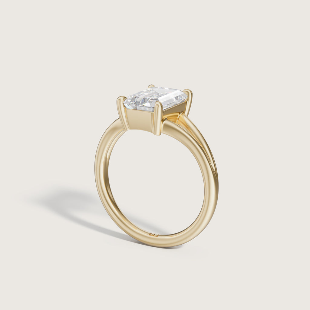 Margot Emerald Split Band Solitaire