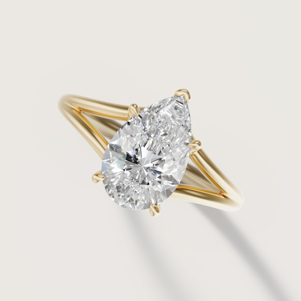 Margot Pear Split Band Solitaire
