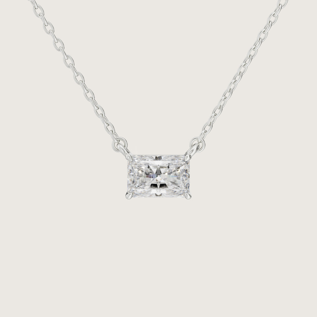 The One - 1 carat East West Radiant Diamond Pendant Necklace